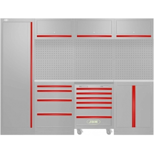 TÖÖKOJA TÖÖKOHA 18-MOODULITE VÄRVIPANEELIDE KOMPLEKT (SERIE446. 54327J) PUNANE JBM