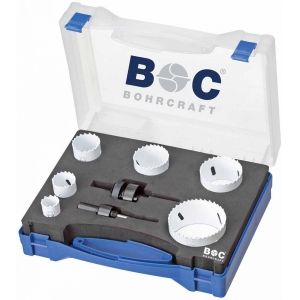 HSS-E M42 BI-METAL HOLESAWS IN PLASTIC-BOX LS 6-E 8-PCS. 22 - 68 MM + ADAPTOR AS 11 AND AS 33 BOHRCRAFT
