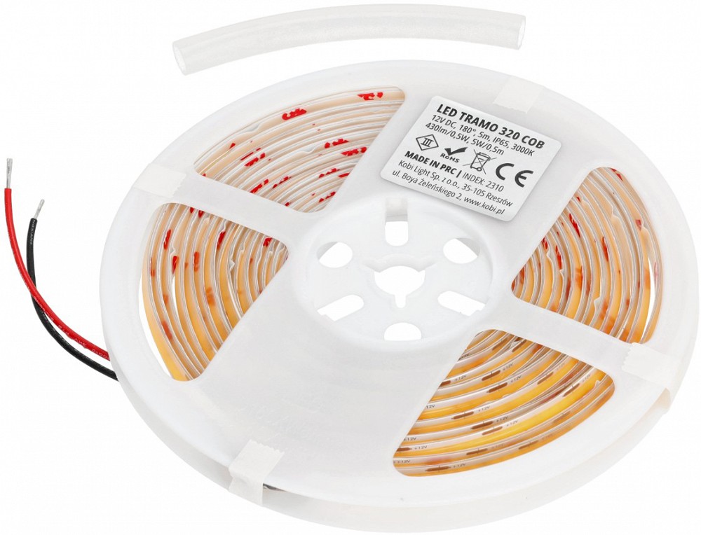 12V LED RIBA TRAMO 320COB SOE VALGE 3000K IP65 5M KOBI