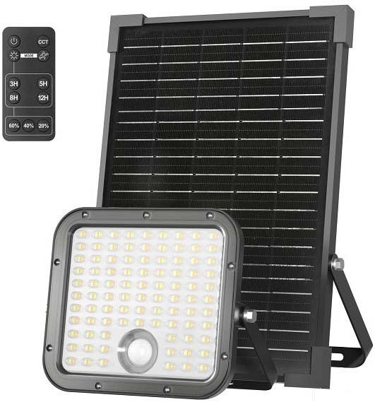 LED SOLAR VALGUSTI LIIKUMISANDURIGA+PULT 30W 2CCT IP65 PREMIUM KOBI