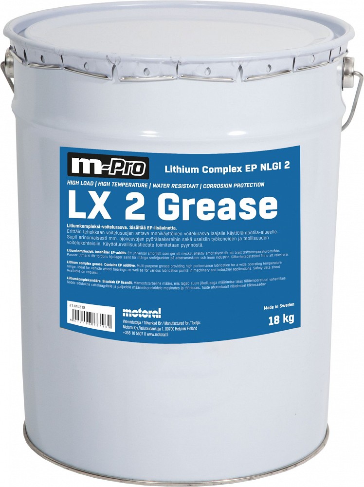 M-PRO LX 2 GREASE LITHIUM COMPLEX EP ÜLD- JA LAAGRIMÄÄRE NLGI-2 18KG (SININE)