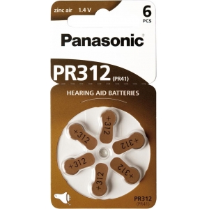 Panasonic батарейка для слухового аппарата PR312L/6DC