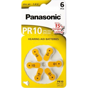 Panasonic батарейка для слухового аппарата PR10L/6DC