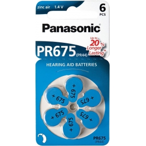 Panasonic батарейка для слухового аппарата PR675LH/6DC