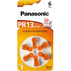 Panasonic батарейка для слухового аппарата PR13L/6DC