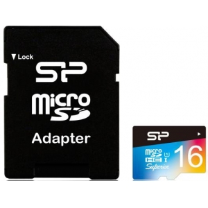 Silicon Power карта памяти microSDHC 16GB Superior UHS-I U1 + адаптер