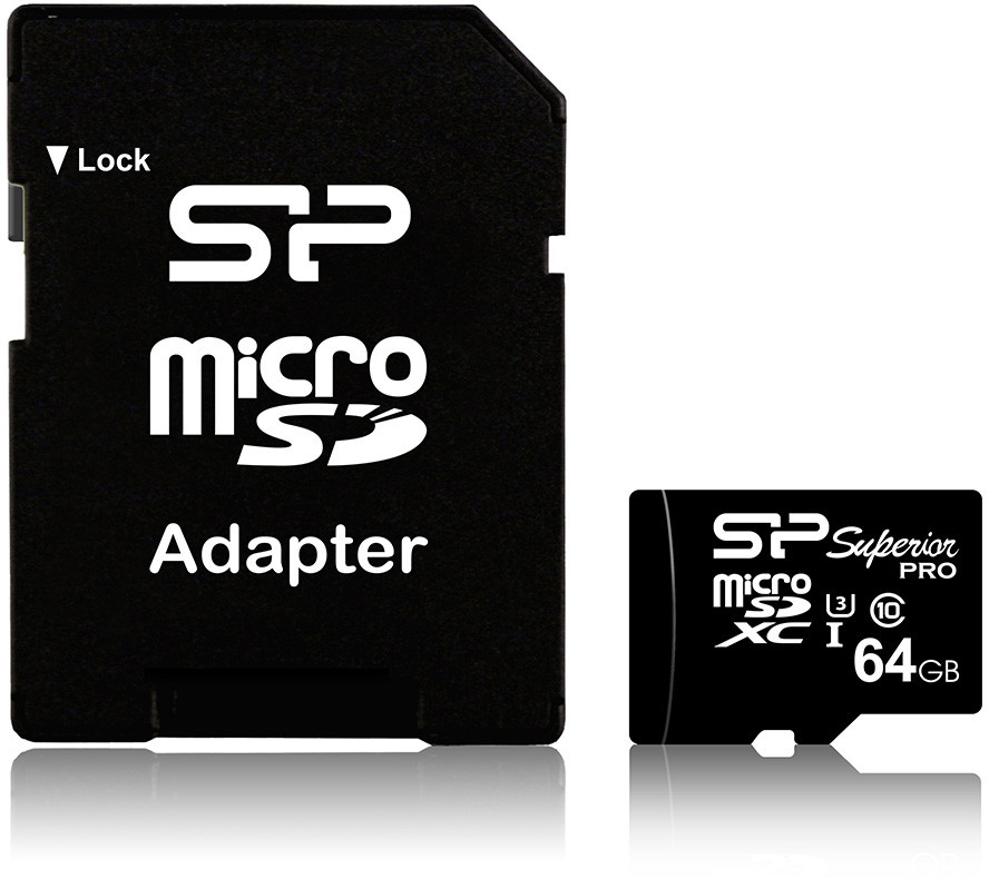 Silicon Power mälukaart microSDXC 64GB Superior Pro U3 + adapter