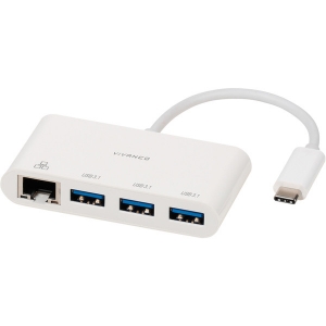 Vivanco адаптер USB-C - LAN + hub 3-port (45388)