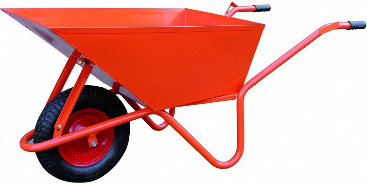 1-RATTAGA BETOONIKÄRU / AIAKÄRU TÖÖSTUSLIK. 100L KANDEVÕIMEGA 200KG 150X62X61CM