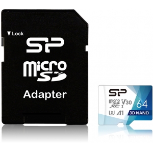 Silicon Power mälukaart microSDXC 64GB Superior Pro V30 + adapter