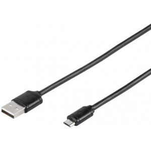Vivanco kaabel microUSB - USB 1m, must (35815)