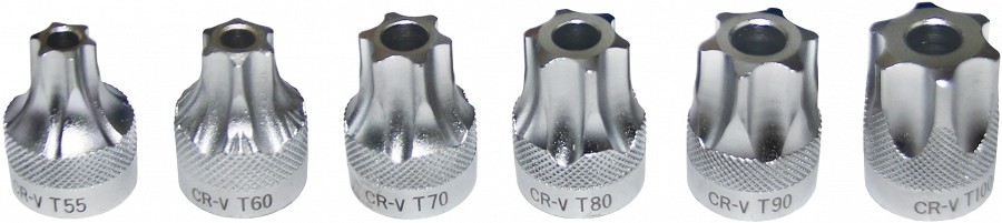 6-OS. EKSTRALÜHIKESTE TORX OTSIKUTE KOMPL. 1 / 2" T55-T100 TRIUMF