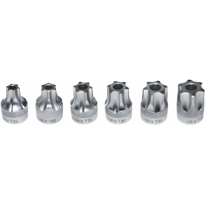 6-OS. EKSTRALÜHIKESTE TORX OTSIKUTE KOMPL. 1 / 2" T55-T100 TRIUMF