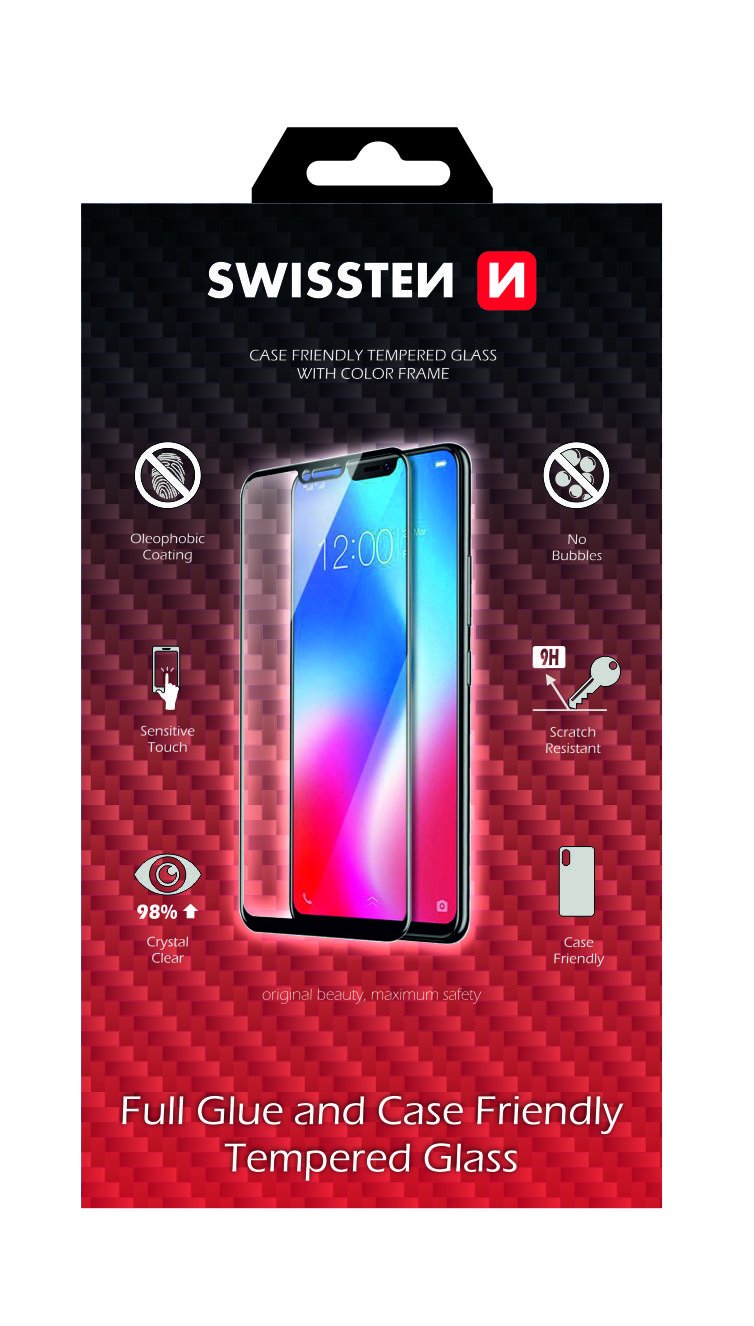 Swissten Full Face 5D Tempered Glass Apple iPhone XS MAX Black