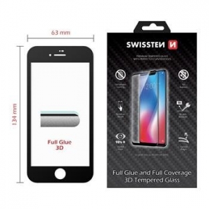 Swissten Ultra Durable 3D Full Face Tempered Glass Apple iPhone 7 / 8 Black