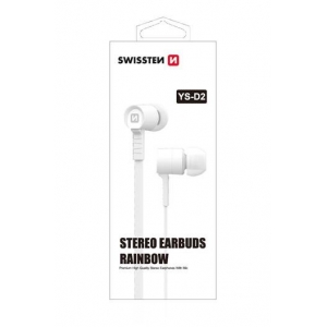 Swissten Earbuds Rainbow YS-D2 Cтерео Наушники с Mикрофоном 3.5mm / 1.2m Белый