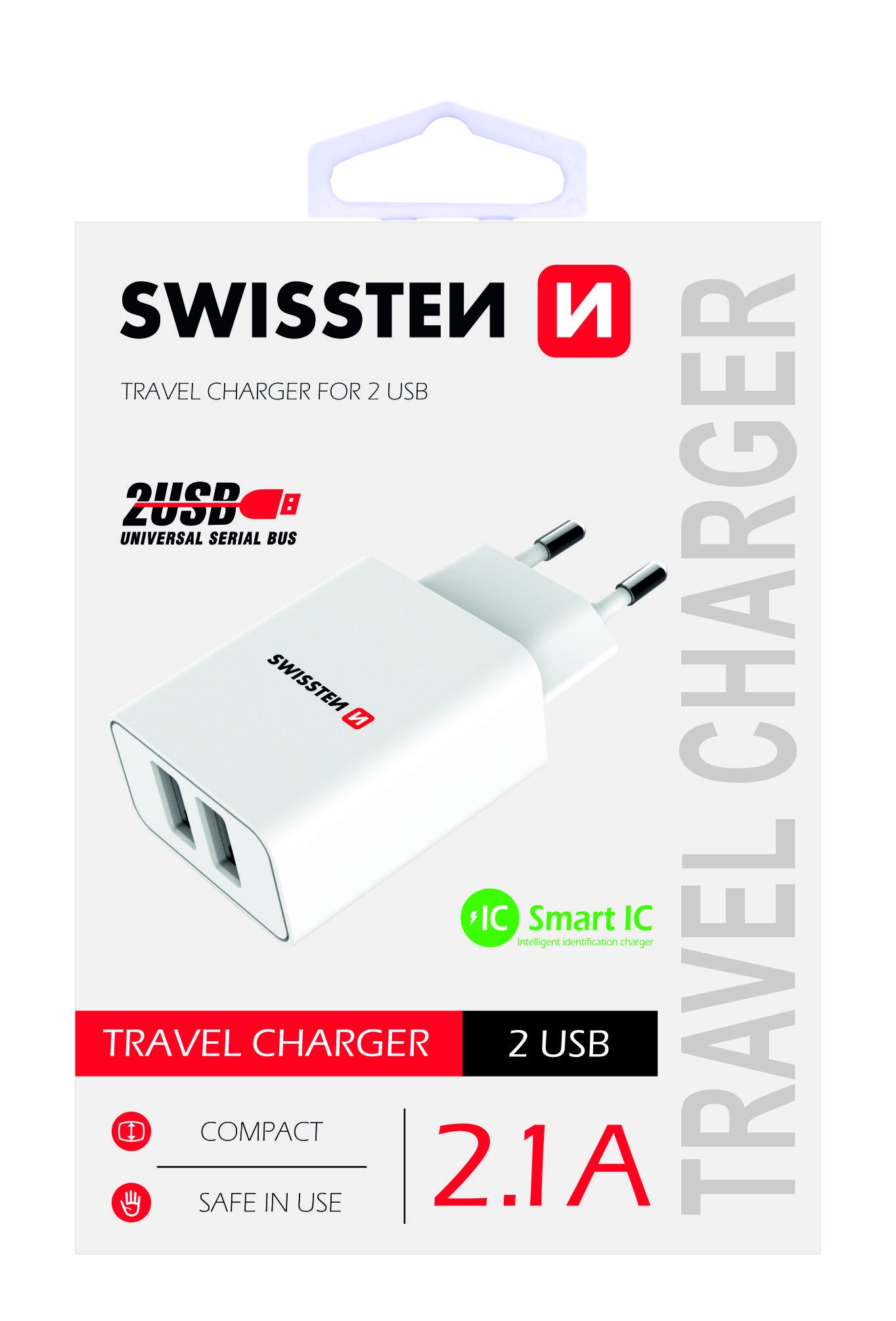 Swissten Premium Travel Charger USB 2.1А / 10.5W White