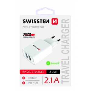 Swissten Premium Зарядное устройство USB 2.1А / 10.5W Белое