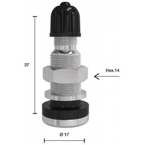 TL-MET.VENTIIL. NIKELDATUD V2-05-1 / TR416S. MADAL MUTTER. L=39.5MM. AVA 11.3MM