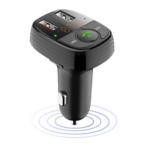 Devia Smart Car FM Transmiter Bluetooth 5.0 / MP3 / MicroSD  /2x USB QC 3.0 + 1,5A / LED / Car Charger / Black