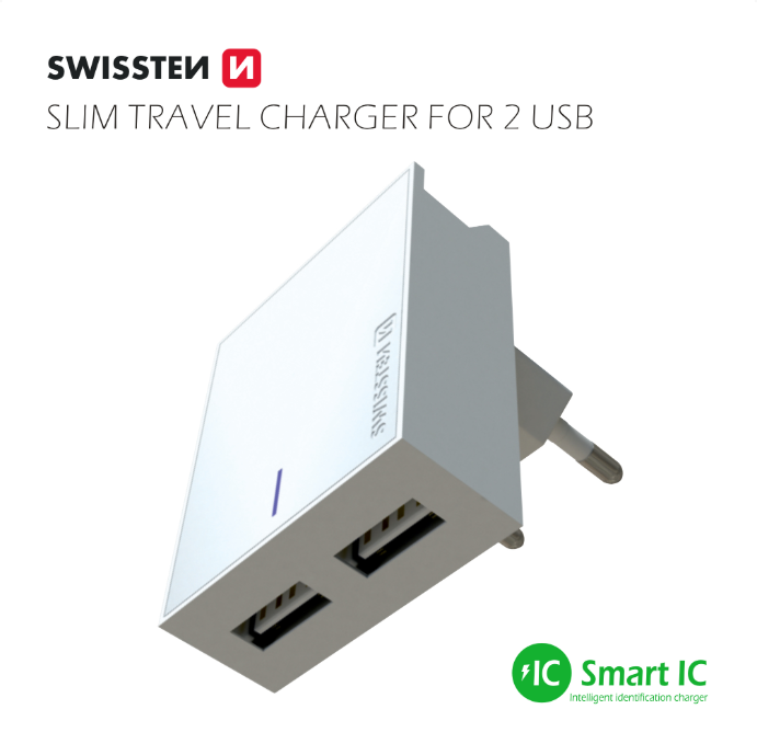 Swissten Premium Travel Charger USB 3А / 15W White