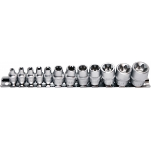 12-OS. 3 / 8"+1 / 4" TORX PADRUNITE KOMPLEKT E4-E20. SIINIL TRIUMF
