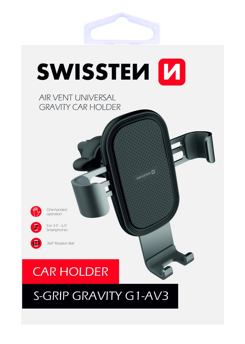 Swissten S-GRIP G1-AV3 Metal Age Gravity 360 Universal Car Air Vent Holder For Devices Silver