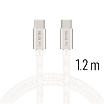 Swissten Textile Universal Quick Charge 3.0 USB-C to USB-C Data and Charging Cable 1.2m Silver