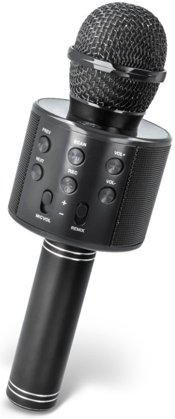 Forever BMS-300 Bluetooth 4.0 Microphone Karaoke With Build In Speaker / 3W / Aux / Voice Modulator / USB / MicroSD / Black