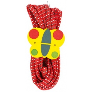 Mocco Chinese Ropes Multi-colored rubber bands with decorative holder (200 x 1 x 0,5 cm) Red