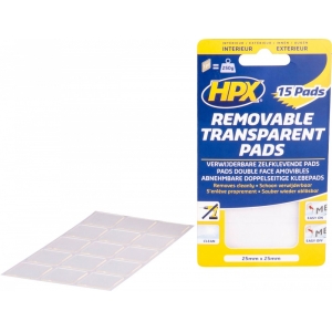 KAHEPOOLNE KINNITUS TEIP / PADI 25X25MM LÄBIPAISTVAD 15TK HPX