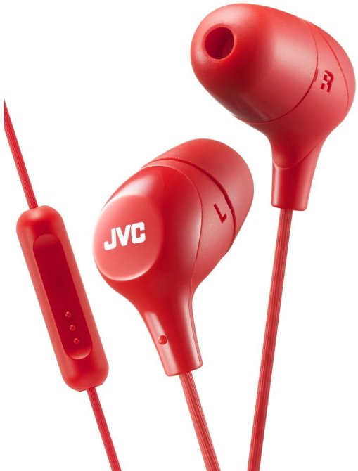 JVC HA-FX38M-R-E Marshmallow headphones with remote & microphone Red