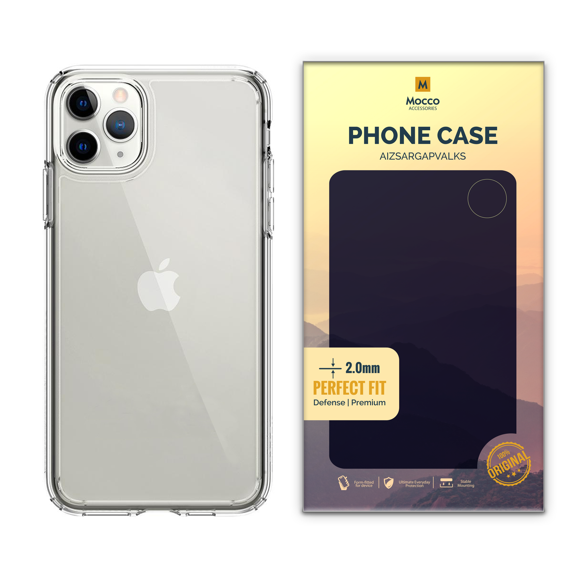 Mocco Original Clear Case 2mm Silicone Case for Apple iPhone 11 Pro Max Transparent (EU Blister)