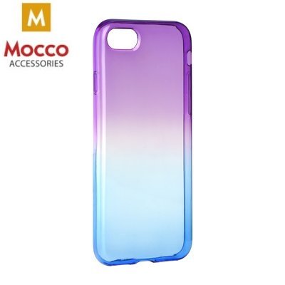 Mocco Gradient Back Case Silicone Case With gradient Color For Apple iPhone X Purple - Blue