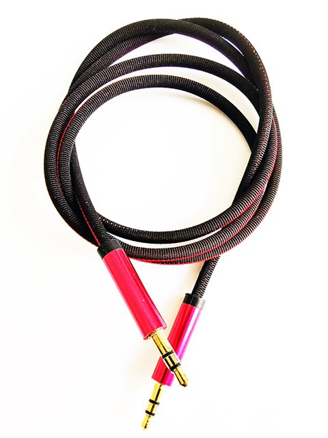 Mocco Textile Premium AUX Cable 3.5 mm -> 3.5 mm 1m Red