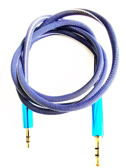 Mocco Textile Premium AUX Cable 3.5 mm -> 3.5 mm 1m Blue