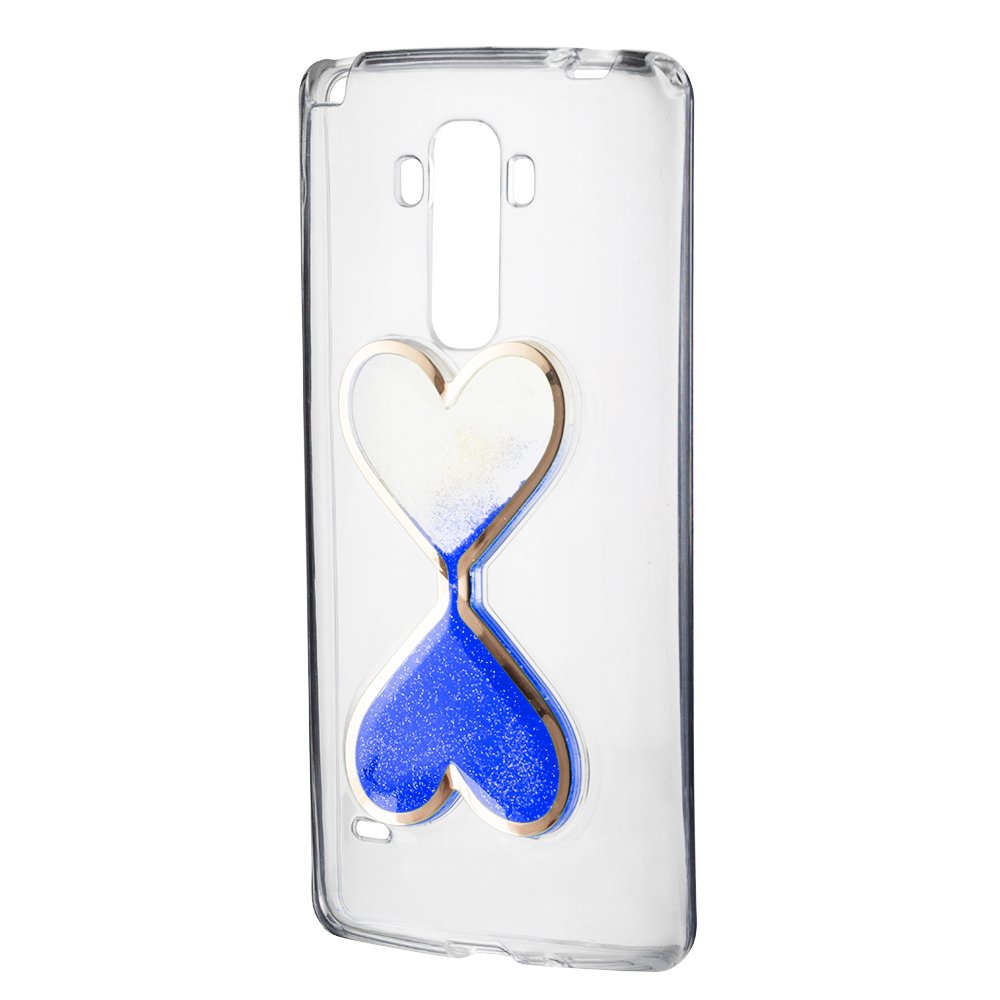 Mocco 4D Силиконовый чехол для телефона с Часами и Блестящими Звездочками для LG H815 G4 Прозрачный - Синий
