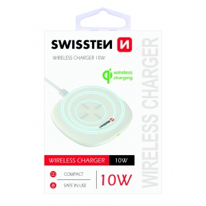 Swissten 10W Беспроводное зарядное устройство с USB-C 1.5m кабелем Белый