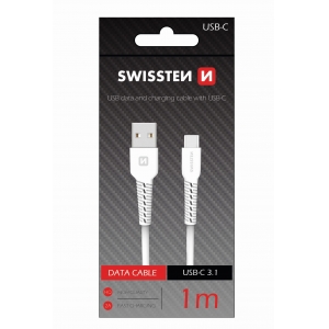 Swissten Basic Universal Quick Charge USB-C Data and Charging Cable 1m White