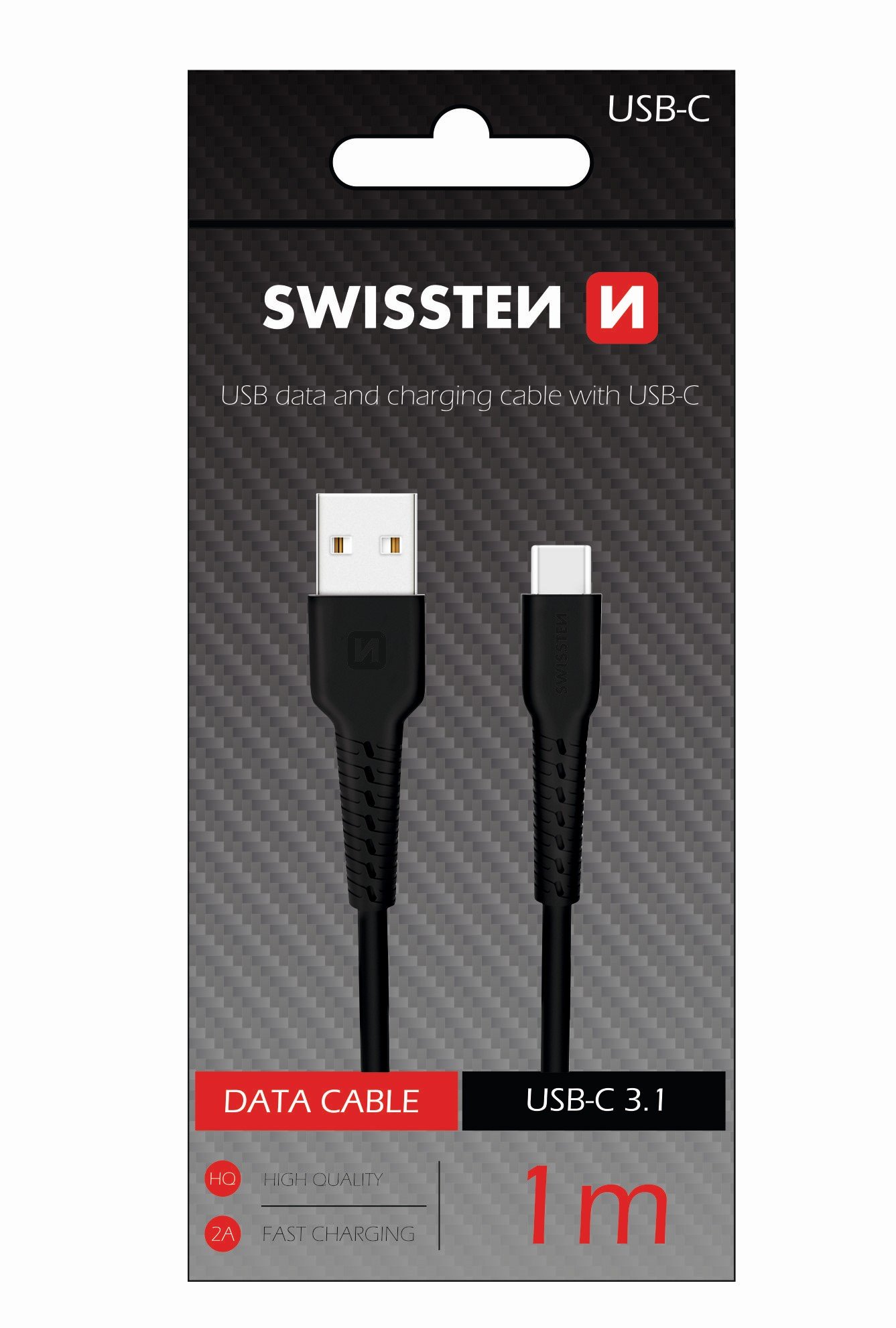 Swissten Basic Universal Quick Charge USB-C Data and Charging Cable 1m Black