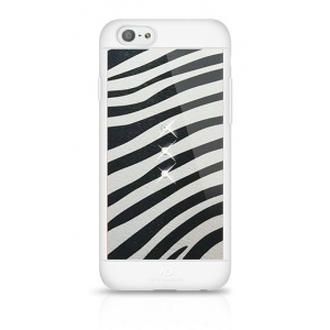 White Diamonds Safari Zebra Силиконовый чехол С Кристалами Swarovski для Apple iPhone  6 / 6S Черно - Белый