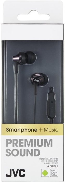 JVC HA-FR325-B-E Premium Sound Headphones with remote & microphone Black
