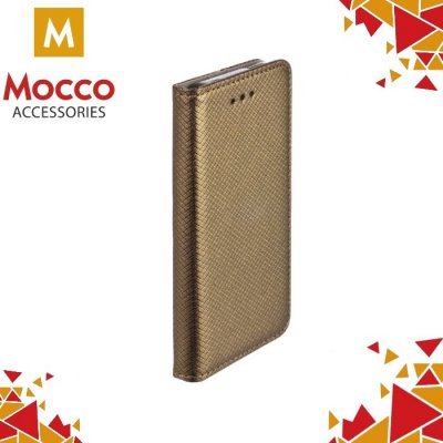 Mocco Smart Magnet Book Case For Apple iPhone X / XS Dark Gold