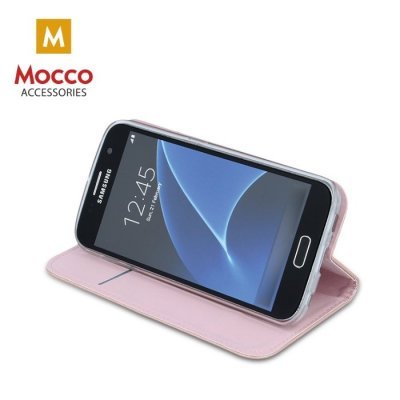 Mocco Smart Carbon Book Case For Apple iPhone X Pink