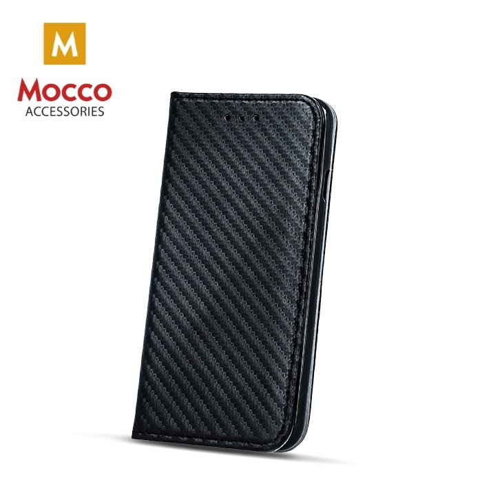 Mocco Carbon Case Чехол Книжка для телефона Apple iPhone X Черный