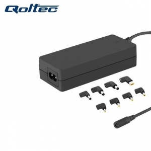 Qoltec 50011 Universal 65W (Max 3.5A) AC Automatic Notebook Charger with 8 Plugs Black