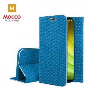 Mocco Carbon Leather Book Case For Samsung A205 Galaxy A20 / A305 Galaxy A30 Blue