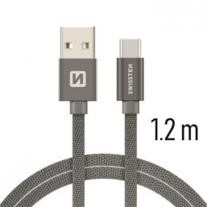 Swissten Textile Универсальный Quick Charge 3.1 USB-C USB Кабель данных 1.2м Серый