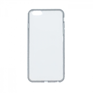 Beeyo Diamond Frame Silicone Back Case For Apple iPhone 6 Plus Transparent - Gray