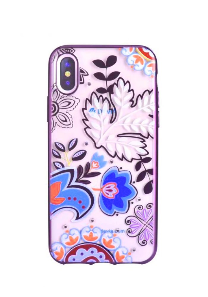 Devia Bloosom Силиконовый Чехол С Кристалами Swarovsky для Apple iPhone X / XS Розовый